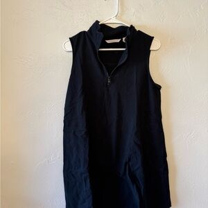 Black Sleeveless Zip-Up Dress